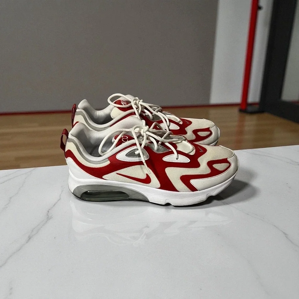 Nike‎ Air Max 200 AQ2568-100 White Red Men's Athletic Shoes Size 13